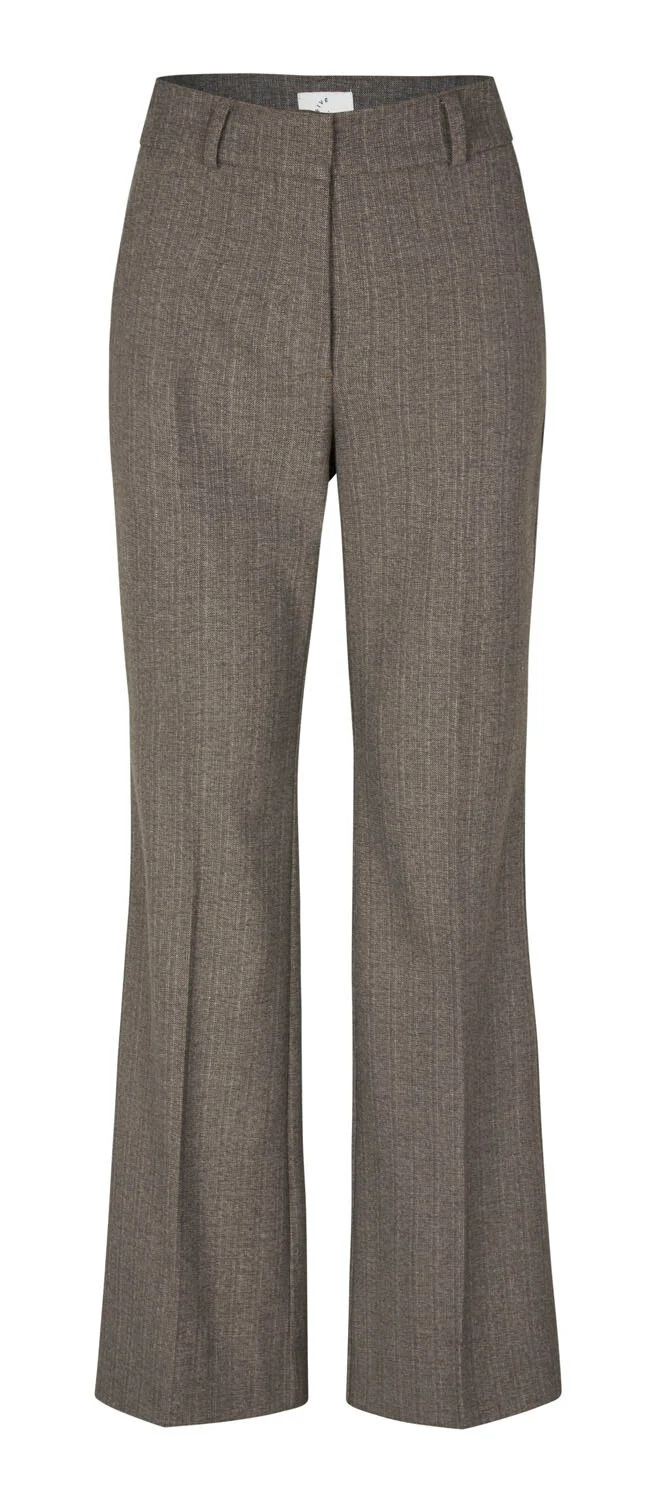 Five Units  OliviaFV flare bukser - Cool Taupe Melange
