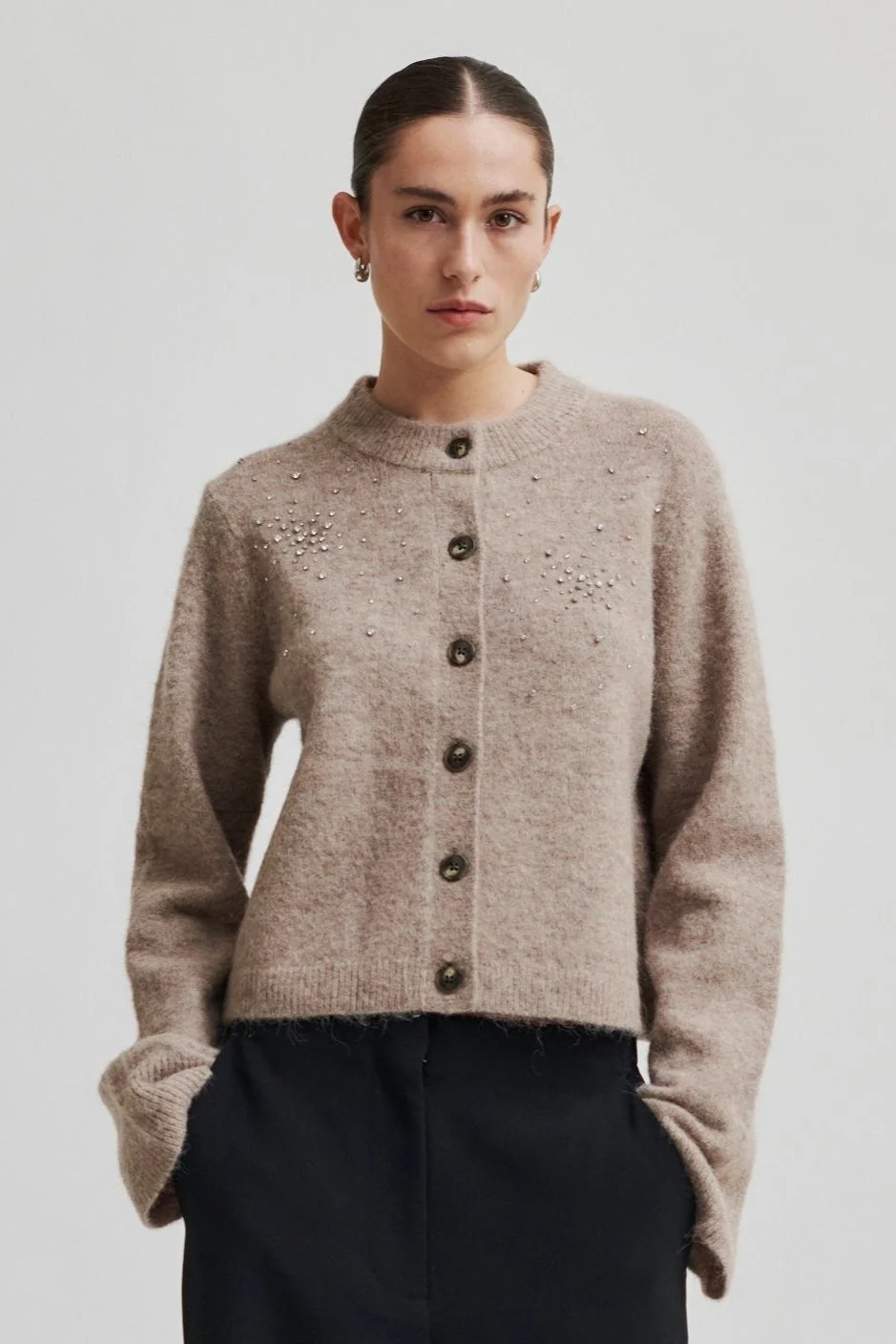 Second Female  Sparkling cardigan - Roasted Cashew