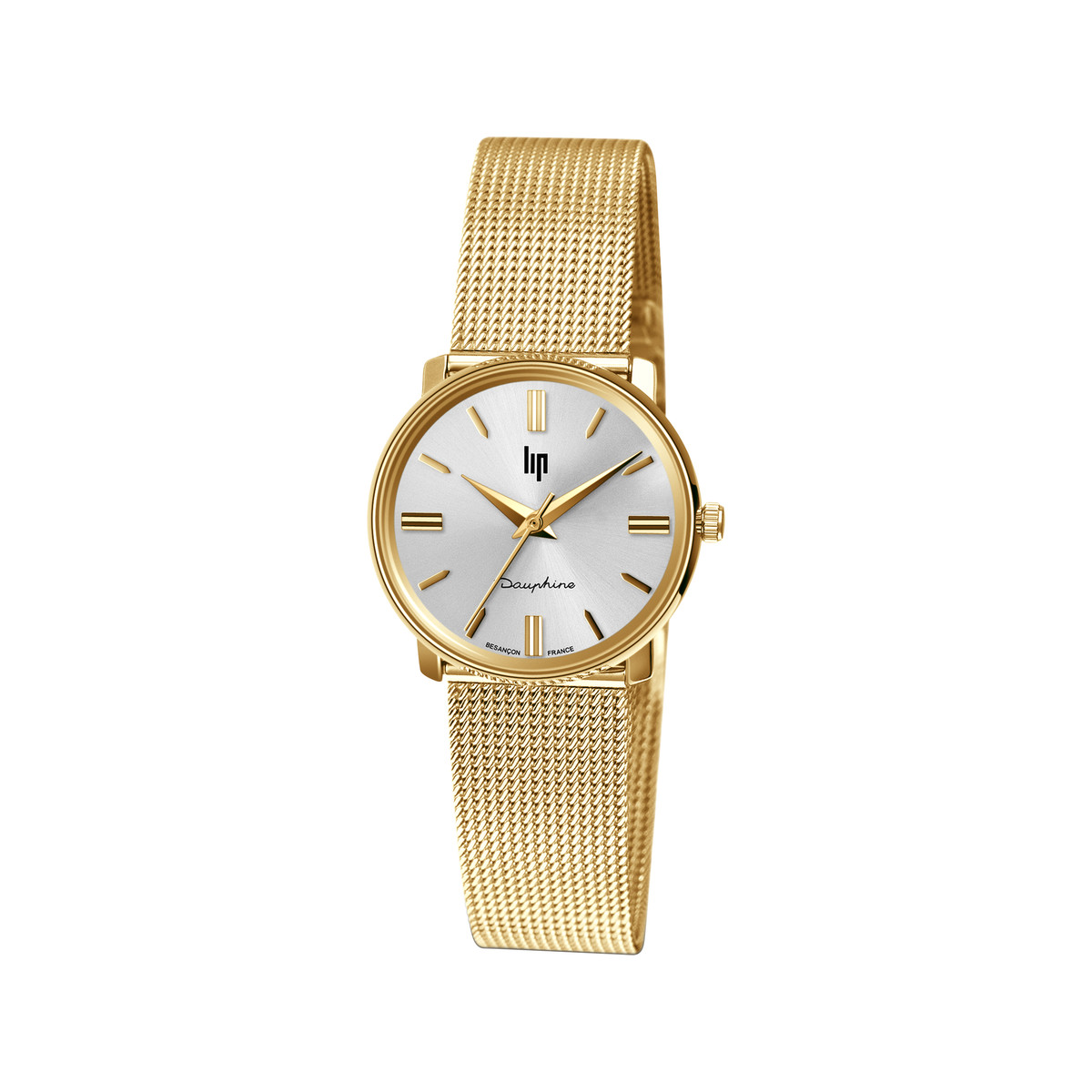 Montre Lip mixte acier doré