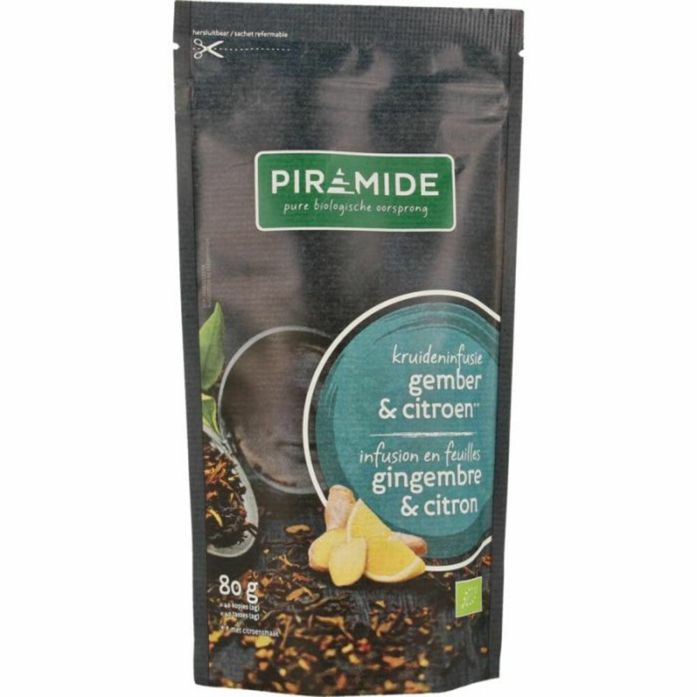 Piramide Biologische Thee Citroen en Gember80 gr