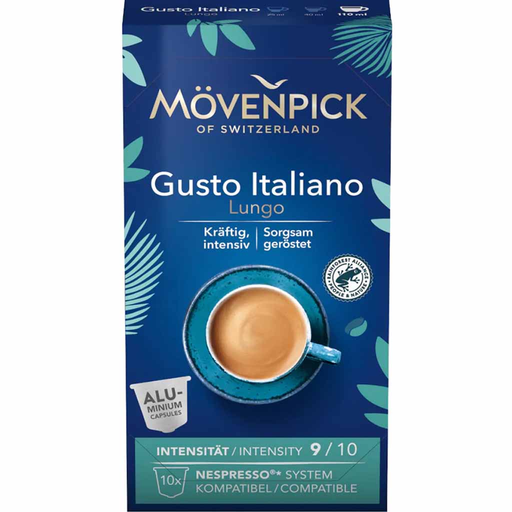 Mövenpick Kapseln Nespresso Gusto Italiano Lungo 10er 57g MHD:30.4.26