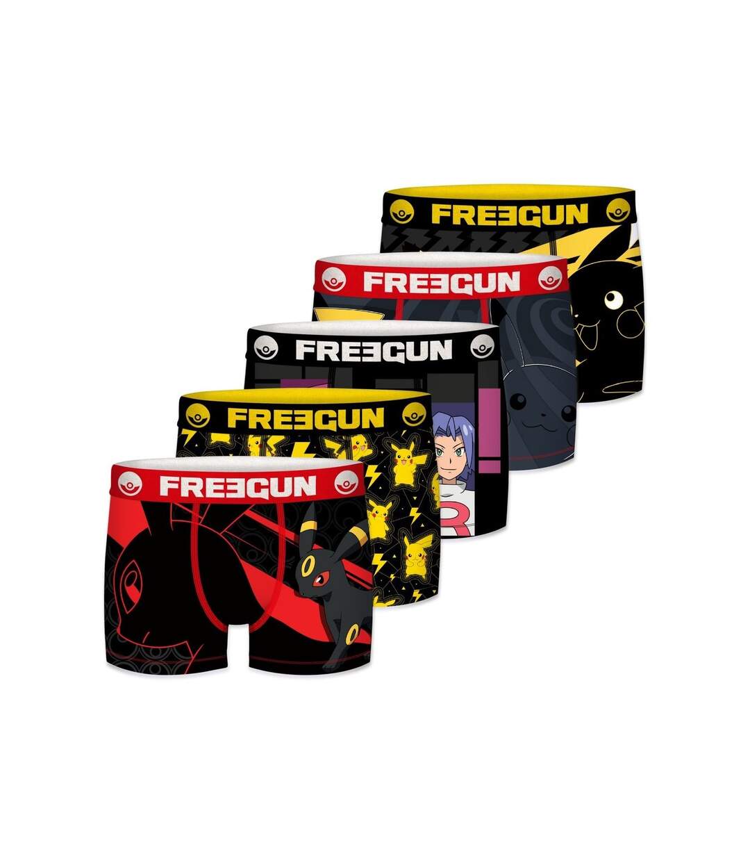 Boxer Homme Pikachu, Caleçon Homme Pokemon, Respirant & Stretch (Lot de 5)