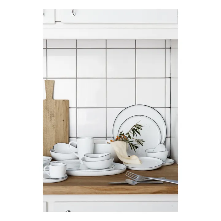 Broste Copenhagen Tasse avec soucoupe en porcelaine Salt