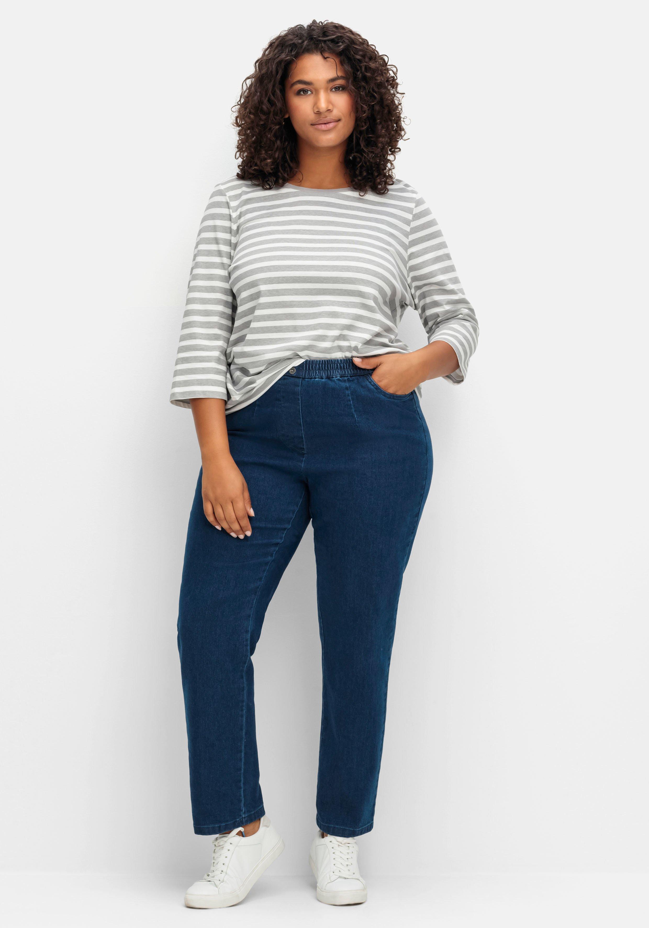 Ringelshirt mit 3/4-Arm, aus reiner Baumwolle
