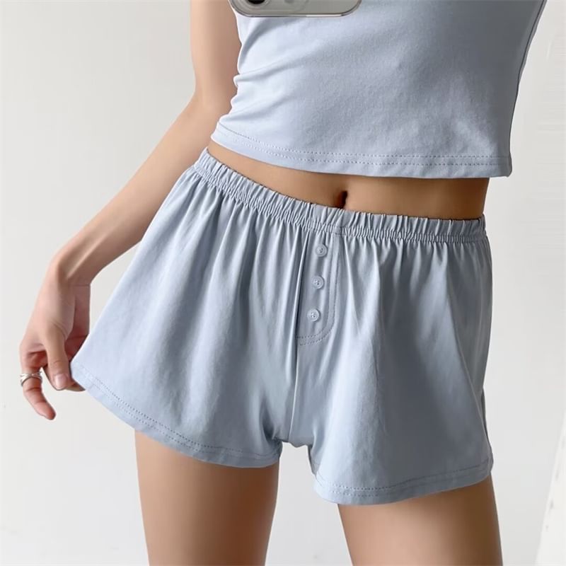 Bazer - Effen pyjamashort met elastische taille