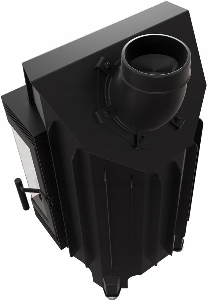 KRATKI Kamin aus Stahl 8 kw Blanka LP fi 160 Schwarz Kamineinsatz BImSchV Stufe 2 Einbausatz