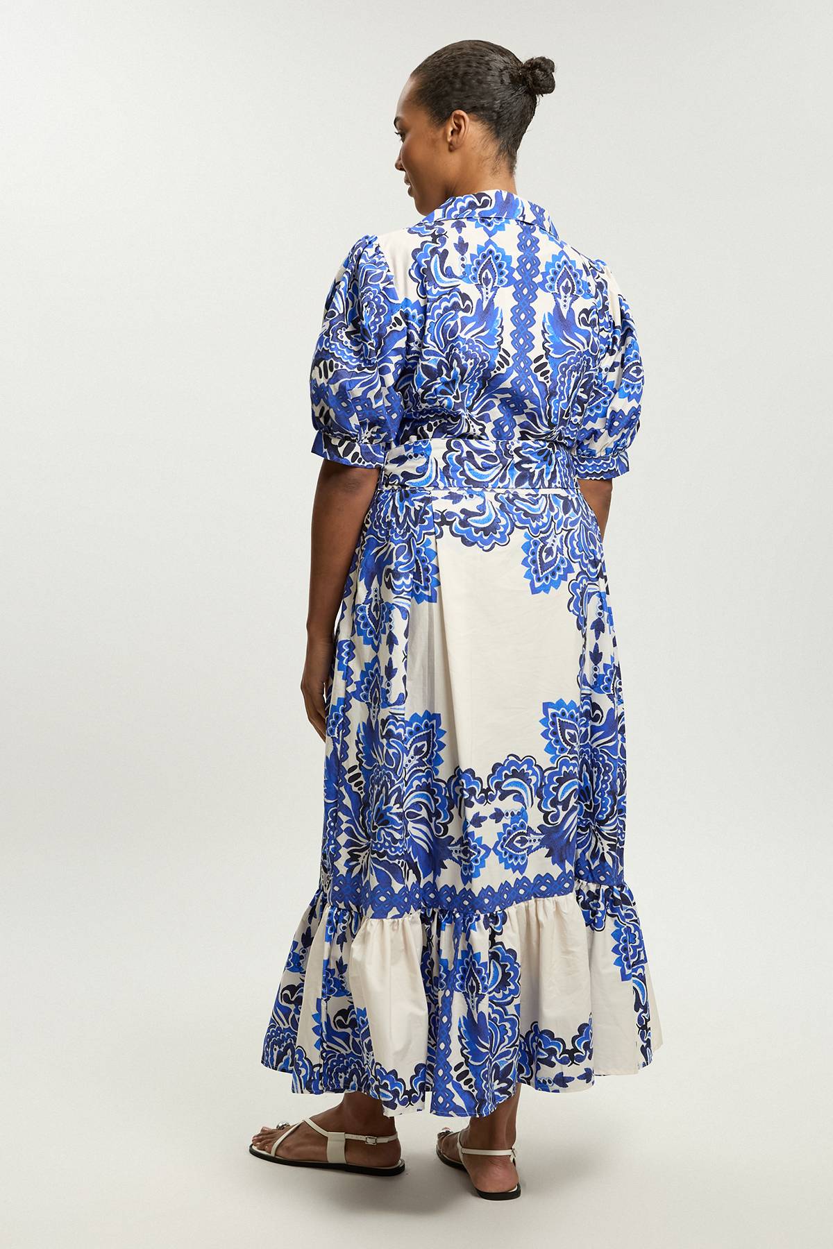 KarenMillen Robe Midi En Popeline De Coton Imprimé Carreaux Grande Taille