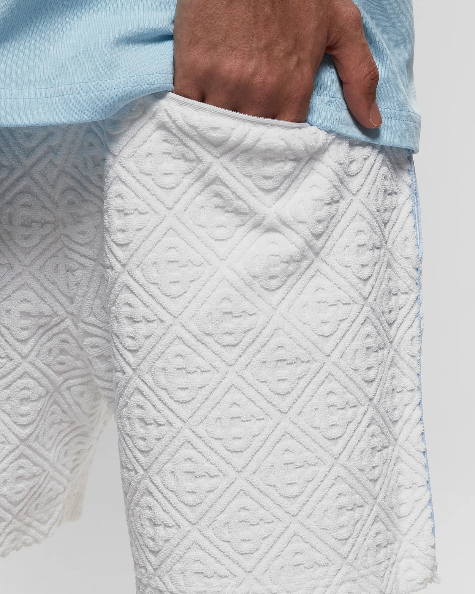 Casablanca MENS JACQUARD MONOGRAM TOWELLING TRACK SHORTS