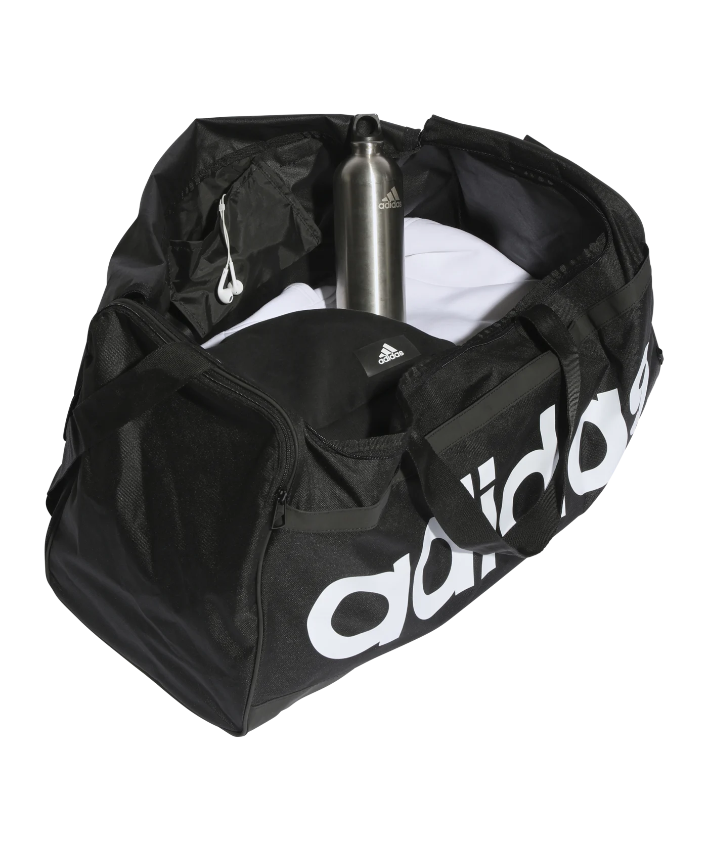 adidas Linear Duffle Bag Gr. L Schwarz Weiss