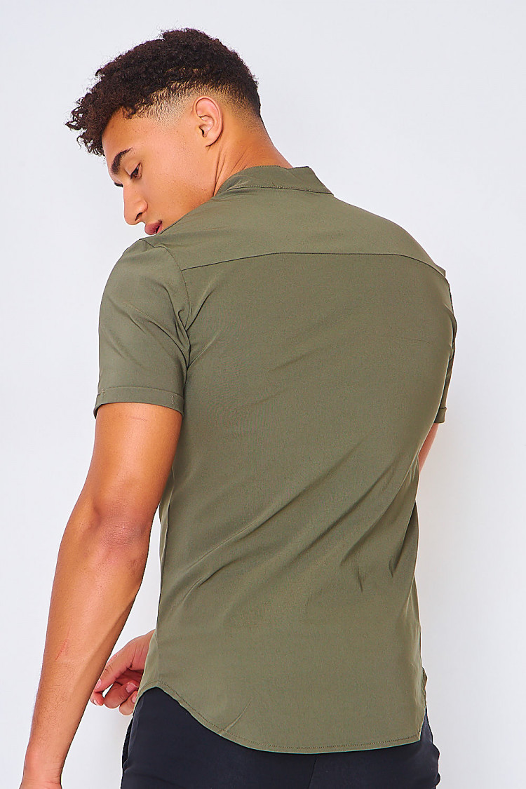 Chemise manches courtes kaki
