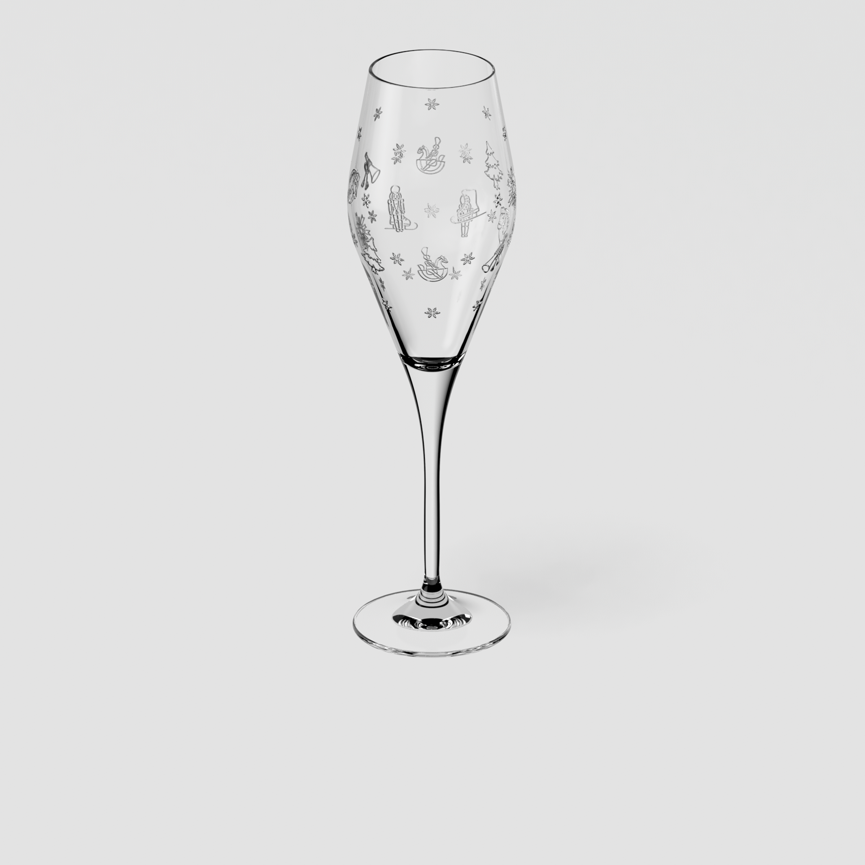 Toy's Delight Champagne glass Clear, 4.1 oz, crystal glass