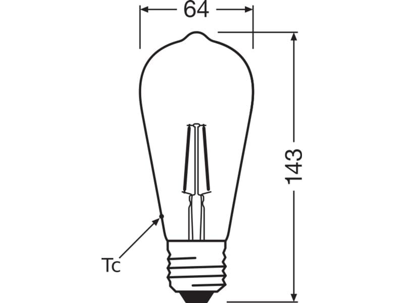 OSRAM Vintage 1906 LED EDISON 2.8W, E27, Warmweiss LED-Lampen, Vintage-Edition, klassische Edison-Kolbenform