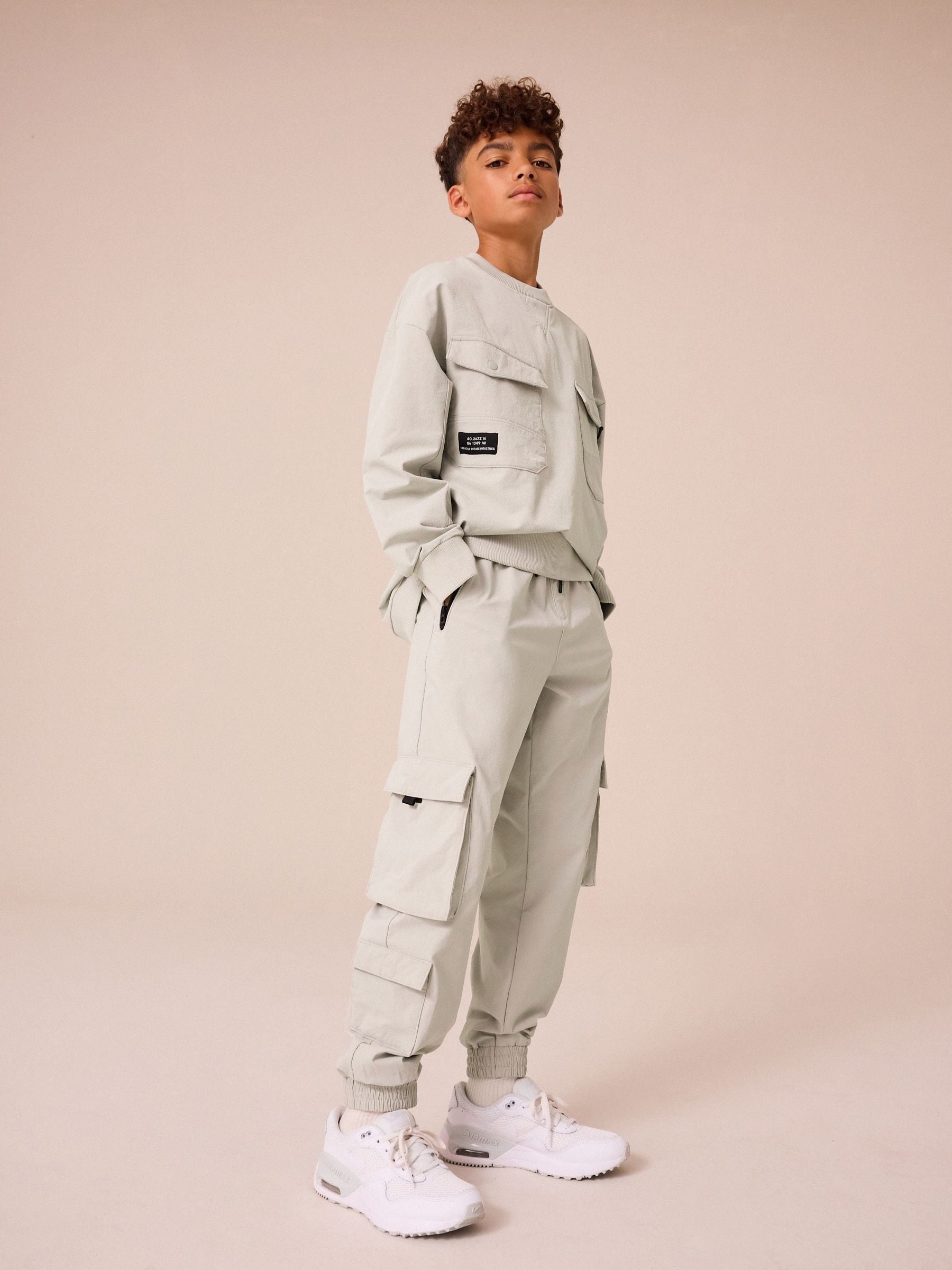 Lichtgrijs - Cargo Premium putty-broek (3 - 16 jr)