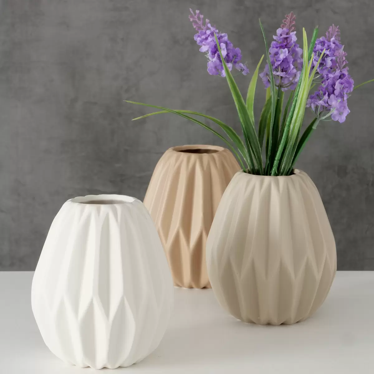 Vase Tampa beige,braun,weiss