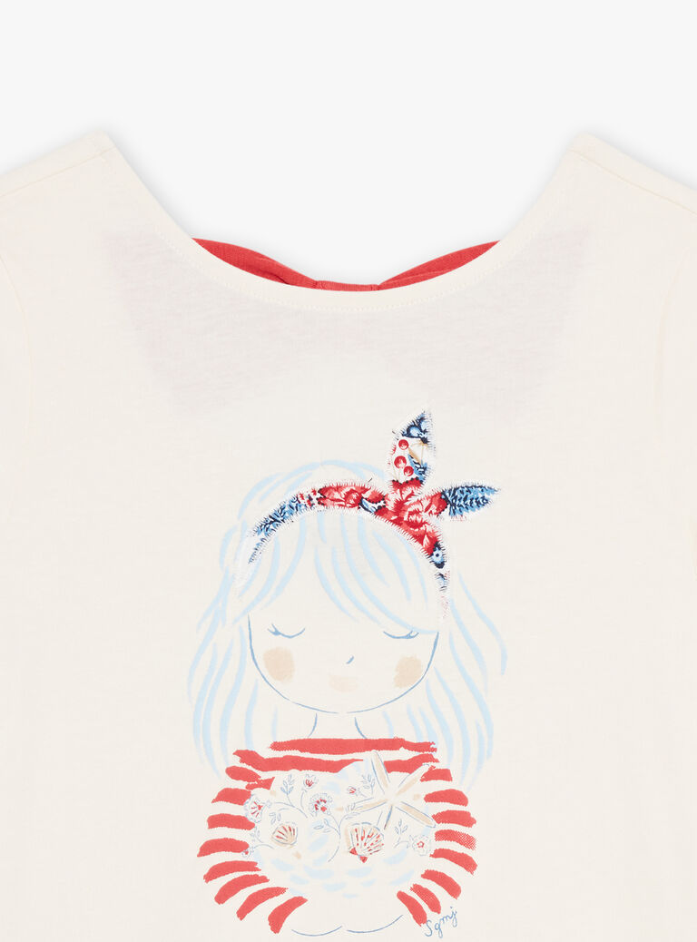 T-shirt rose avec fillette