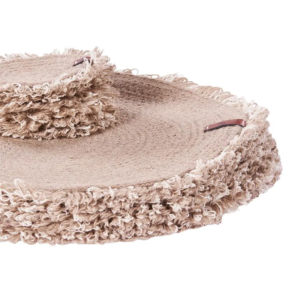 RIBBERY - Set van 12 placemats en onderzetters - Natuurlijk - Jute