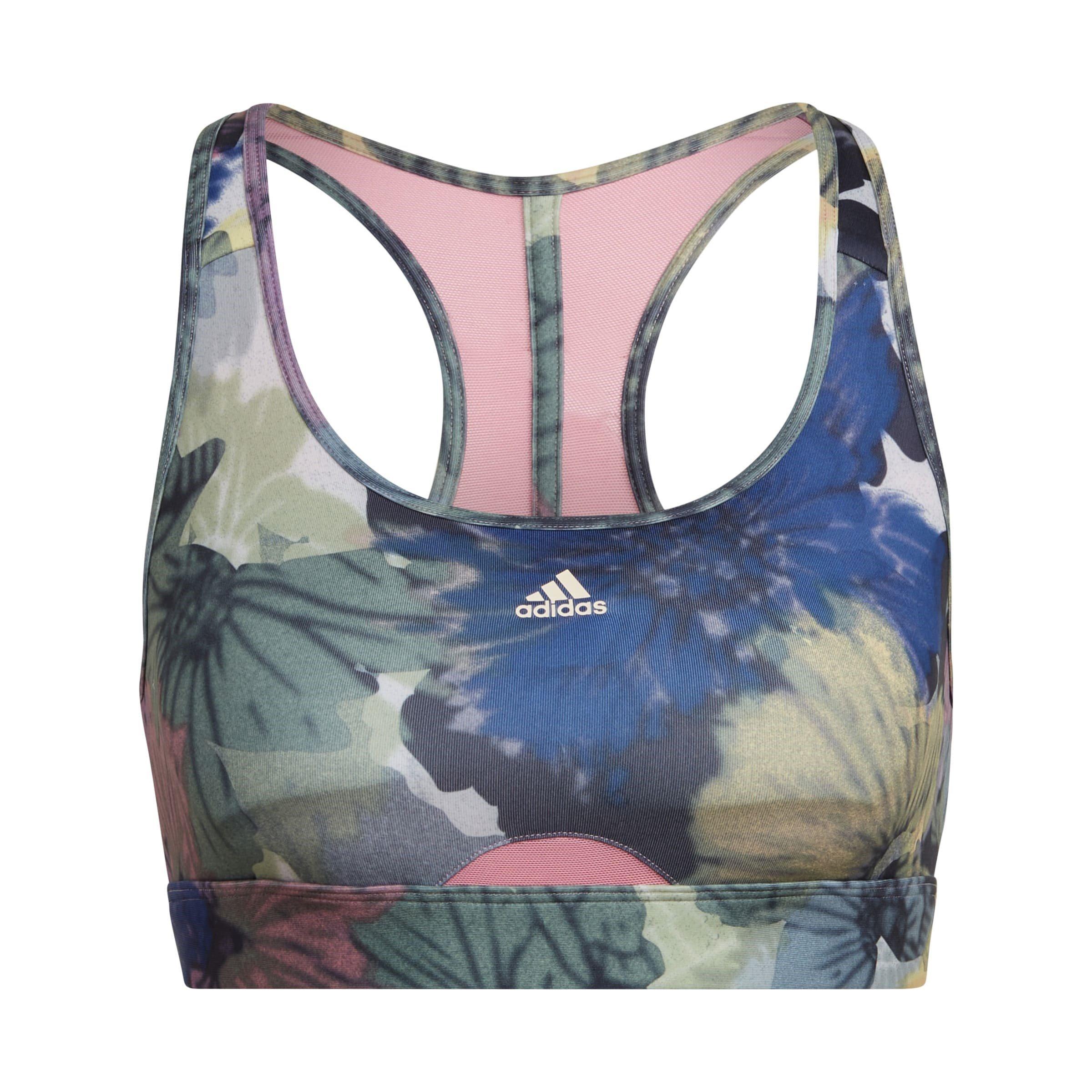 adidas Powerreact Training Medium Support Allover Print Bra Ld99