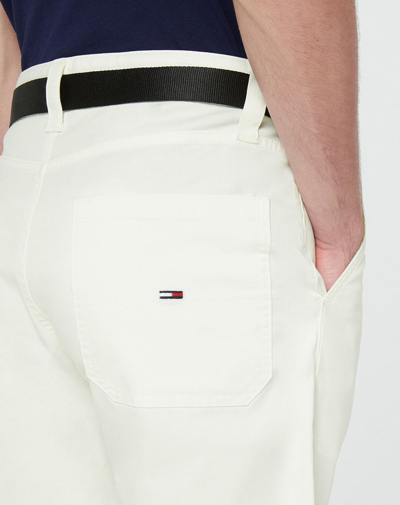 Tommy Jeans Short 100% Coton Biologique Ethan Rlx blanc
