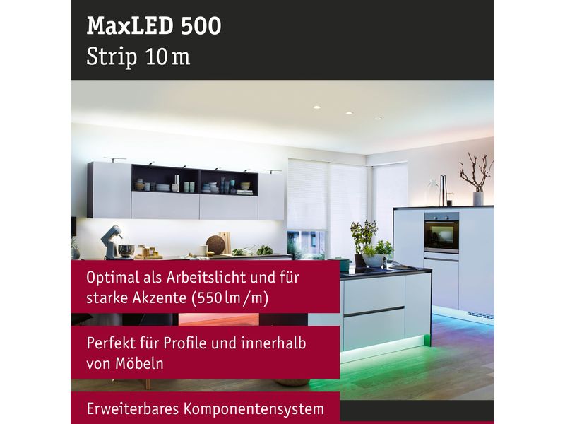 Paulmann MaxLED 500 LED Strip RGBW inkl. Adapterkabel 10 m Universal-Bandleuchte