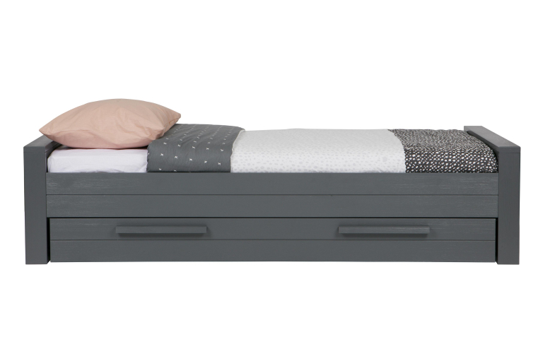 WOOOD Dennis bed 90x200 steel grey