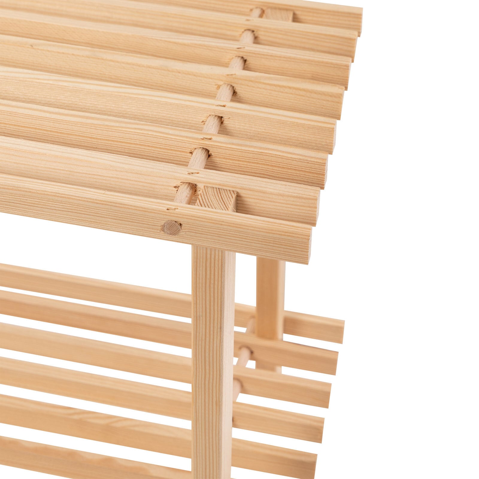 Schuhregal 2 Ebenen 77x30x26 cm Kiefernholz
