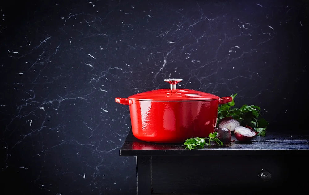 BK Bourgogne Braadpan Gietijzer - Chili Red