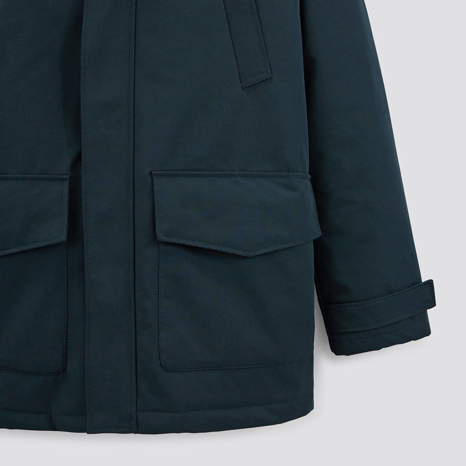 Parka courte à capuche Bleu foncé
