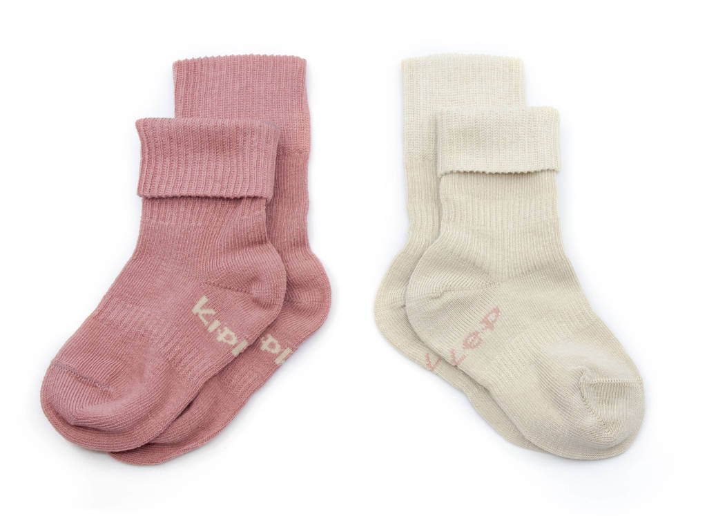 blijf-sokjes 12-18 mnd - set van 2 dusty clay/beige