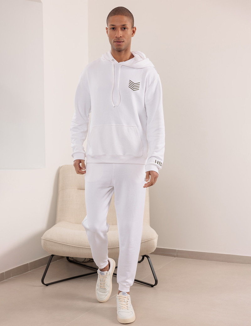 HBT COTTON | CARLOS PANTALON JOGG MIXTE BLANC