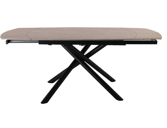 CONCEPT1 - Table Madrid travertin 130-190x90x76 100% céramique