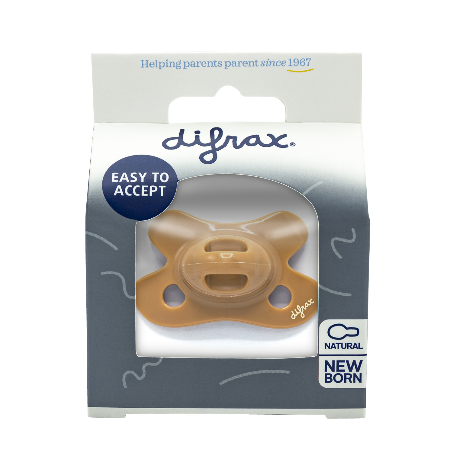 Difrax Fopspeen Natural Newborn Caramel (1 stuk)