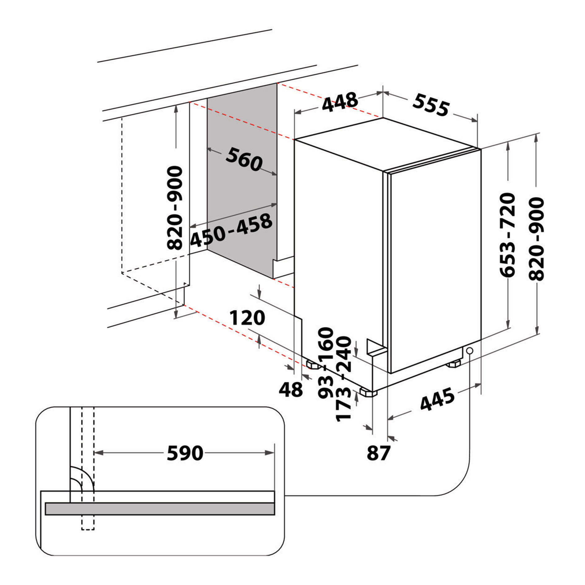 PRIVILEG Geschirrspüler RSIO3T224E - vollintegriert - E - 45 cm