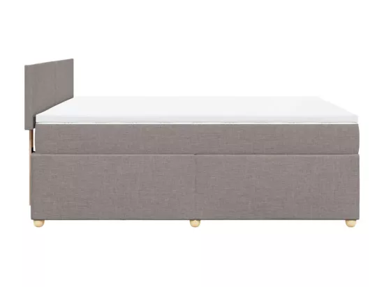 Sommier à lattes de lit avec matelas Taupe 140x190 cm Tissu
