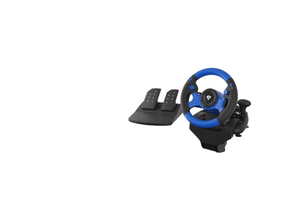 GENESIS Seaborg 350, Ratt + pedaler, Nintendo Switch, PC, PlayStation 4, Playstation 3, Xbox 360, Xbox One, Xbox Series S, Xbox Series X, 180°, Koble