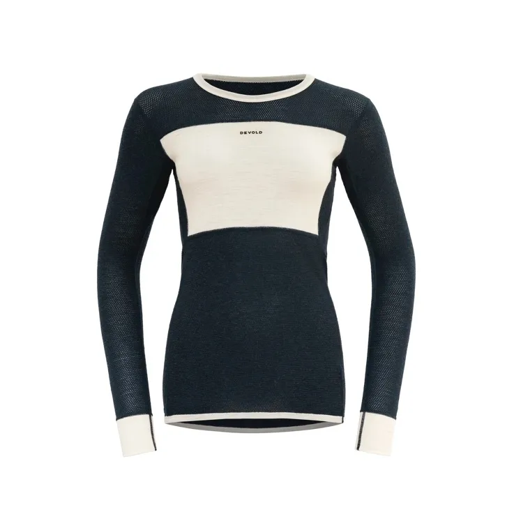 Devold Women's Wool Mesh Shirt Ink/Offwhite