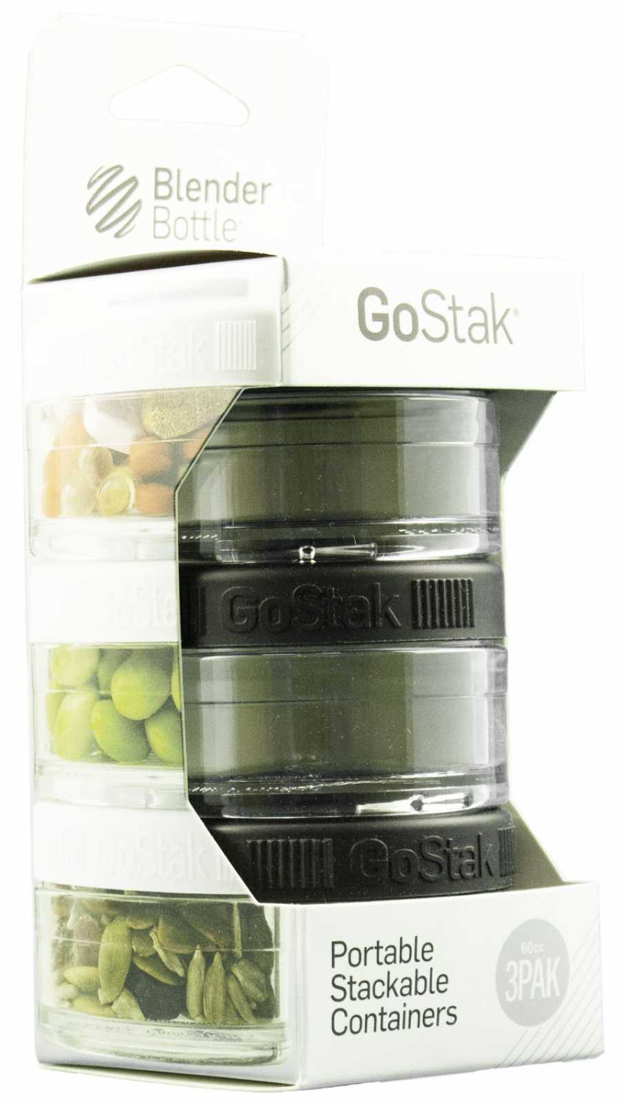 Garrafa Blender Bottle GoStack com 3 unidades de 60 ml