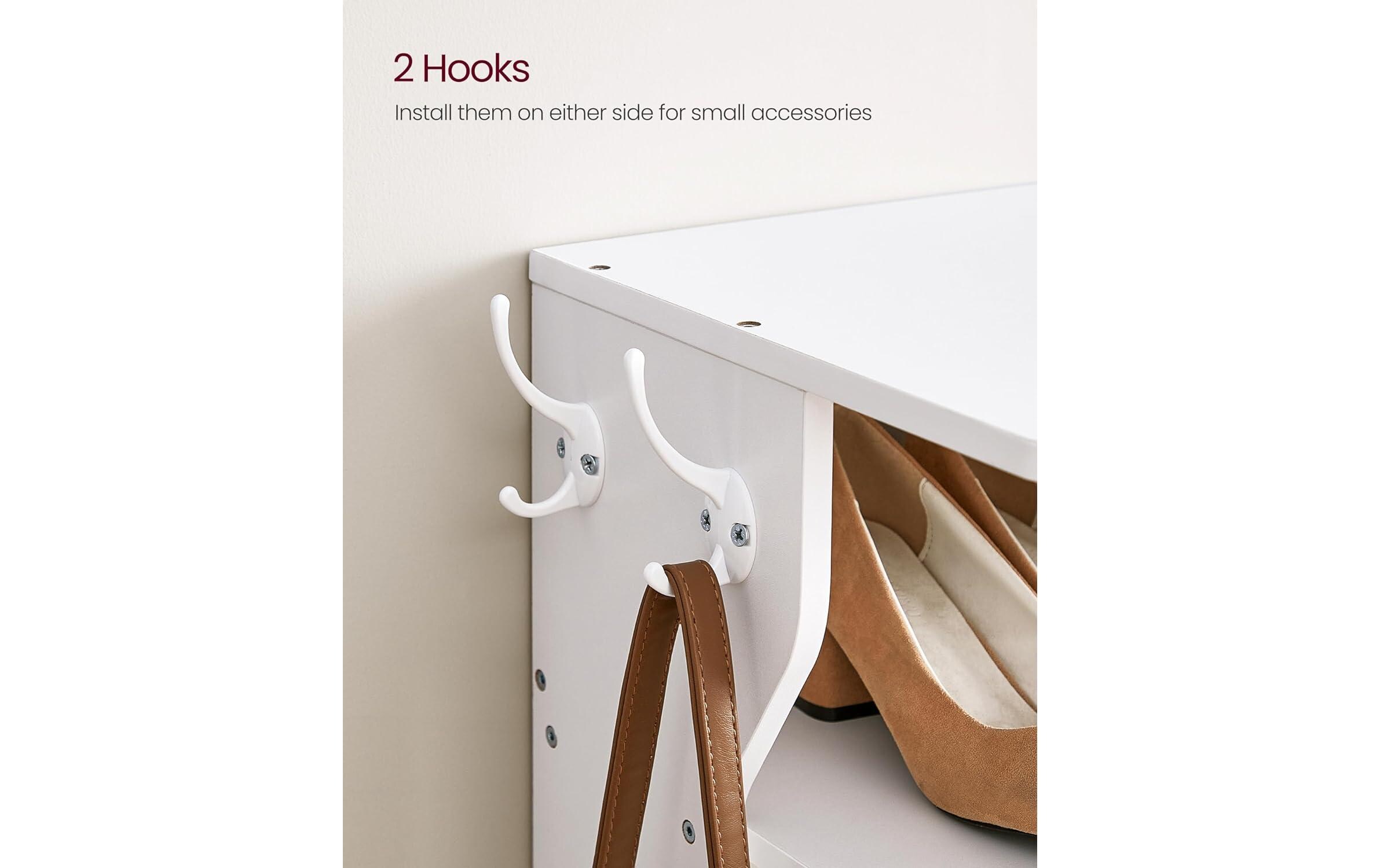Schuhregal 26.4 x 30 x 110.4 cm, WeissSchuhgestell mit 5 Ablagen