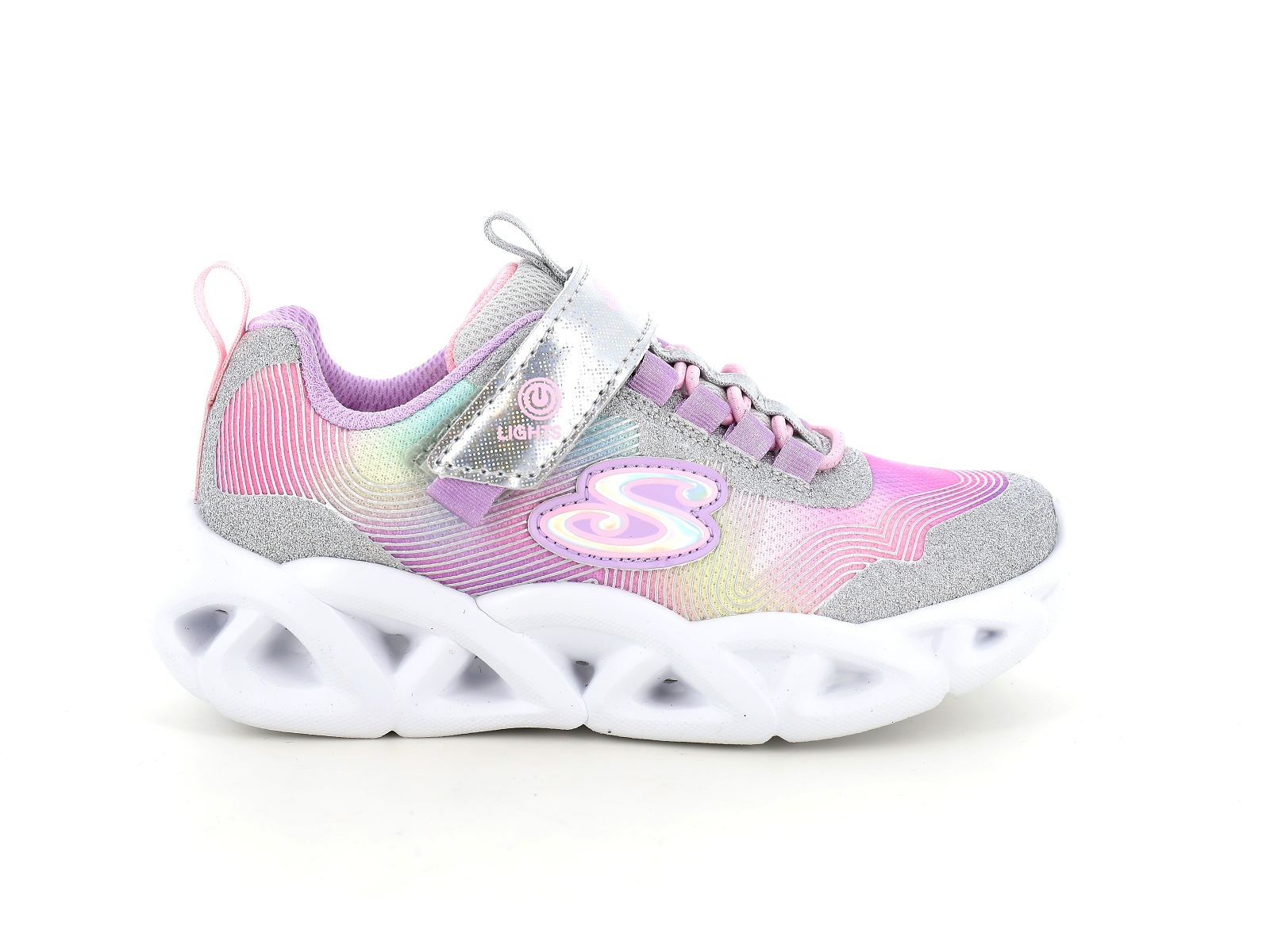 Skechers-TWISTY BRIGHTS 2 0 Matières combinées Argent-Rose