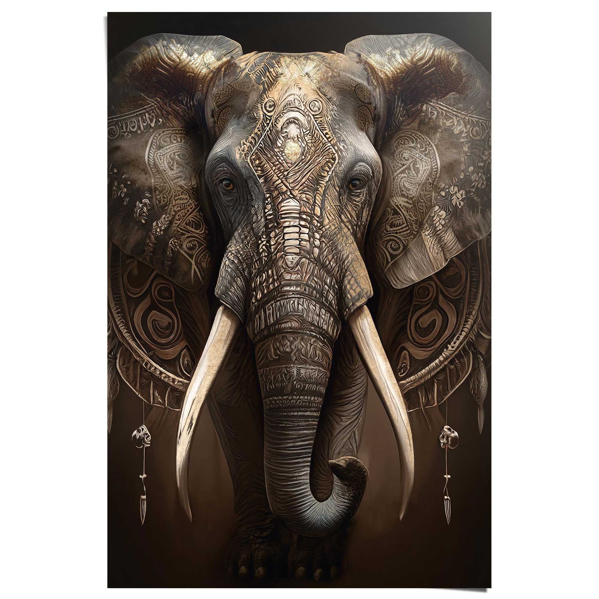 Reinders! Poster »Dekorierter Elefant« Wohnzimmer - Braun - 150 gr.  Papier - Tiere - 61x91,5 cm