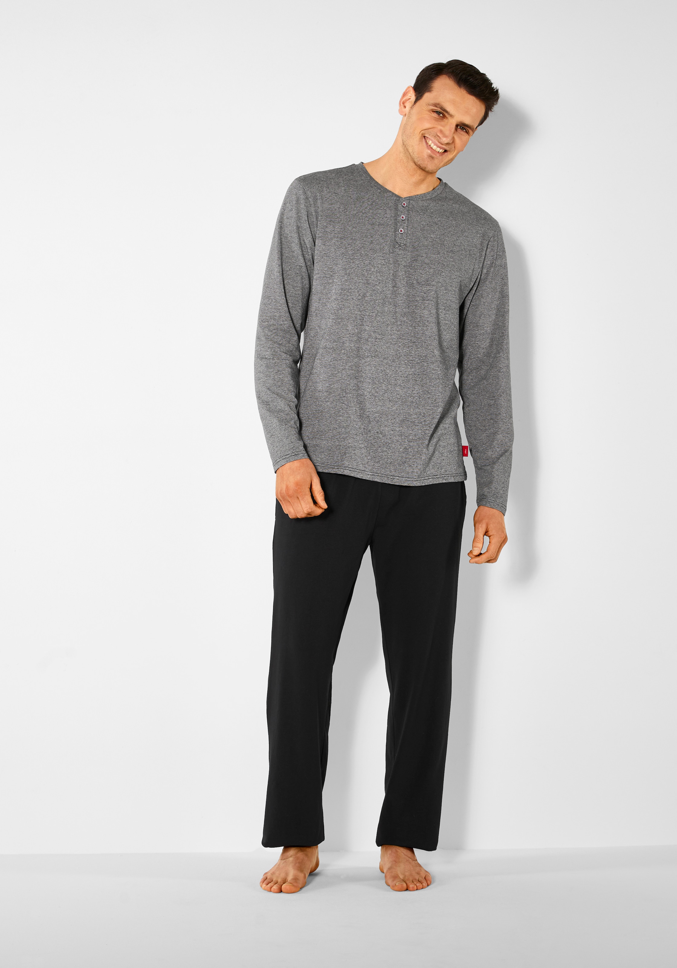 s.Oliver Pyjama, 2 Schlafanzug mit Knopfleiste