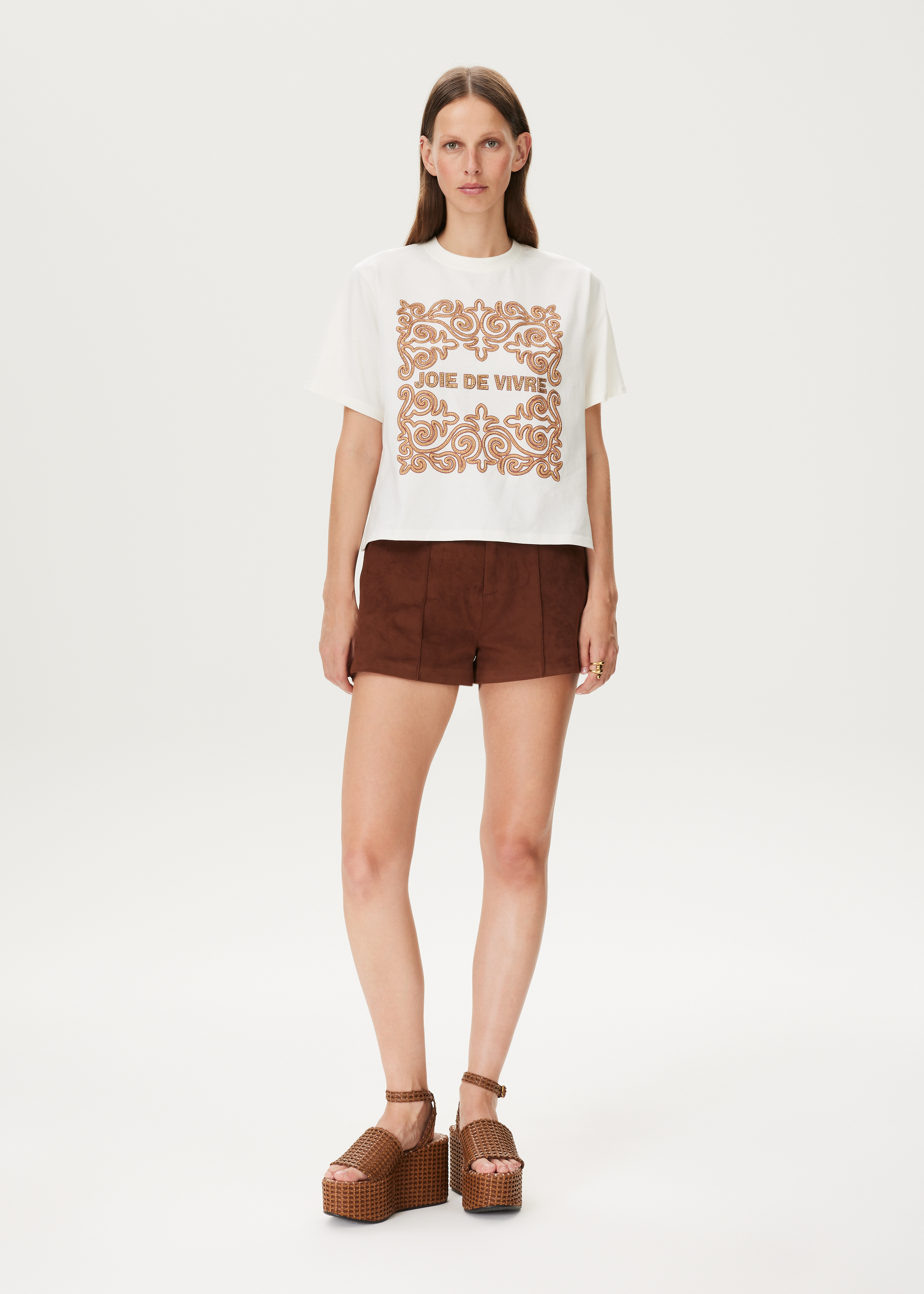 T-shirt met fancy borduurwerk