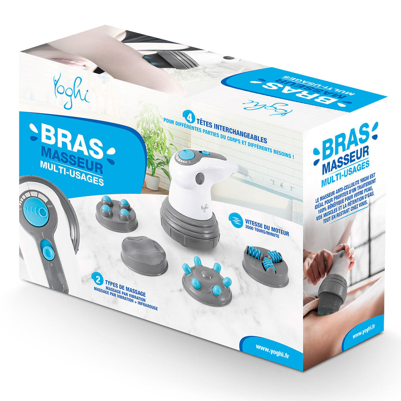 Yoghi Masseur multi usages blanc/gris