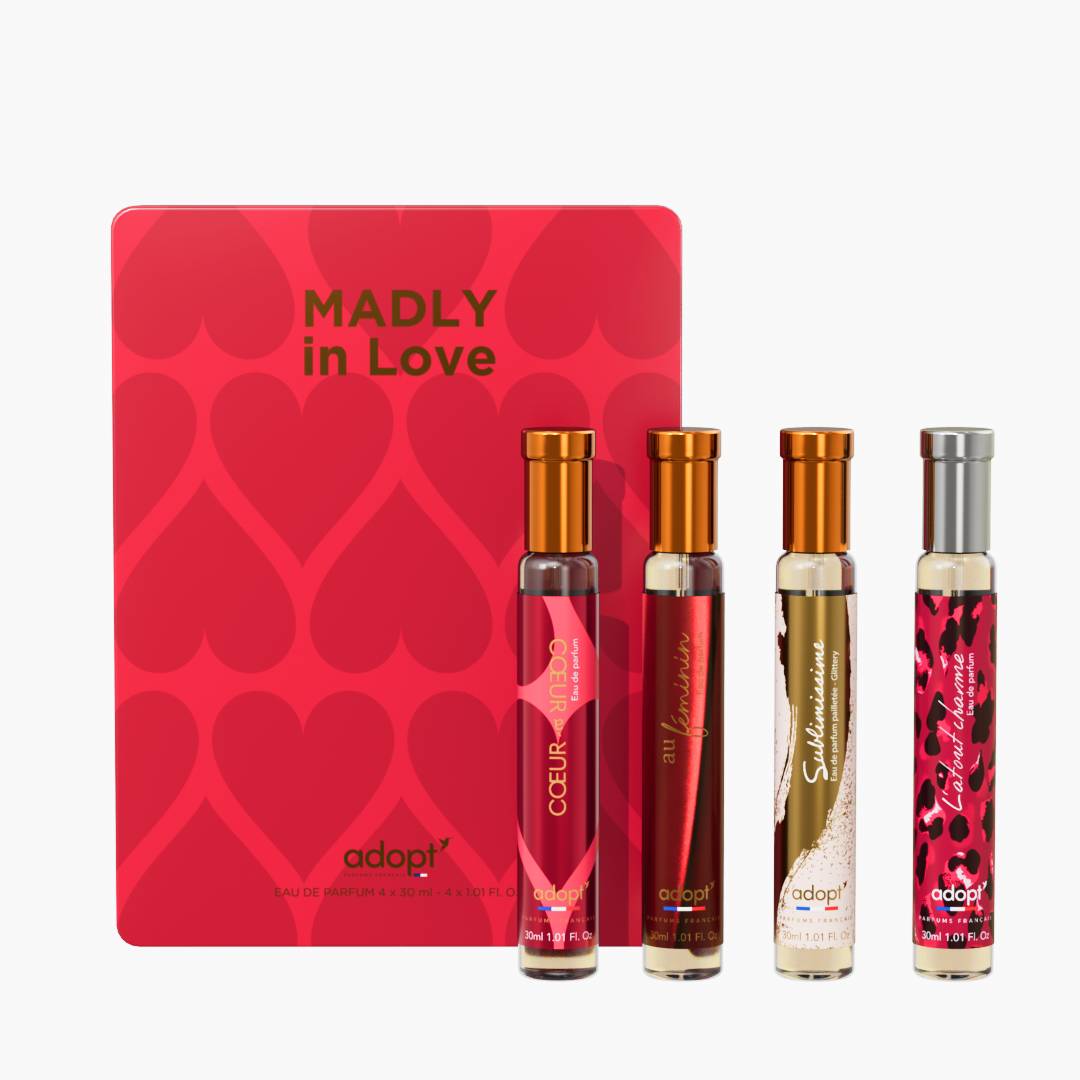 Madly in love - Coffret métal 4 eaux de parfum Cœur à cœur 30ml + Au féminin 30ml + Sublimissime 30ml + L'atout charme 30ml