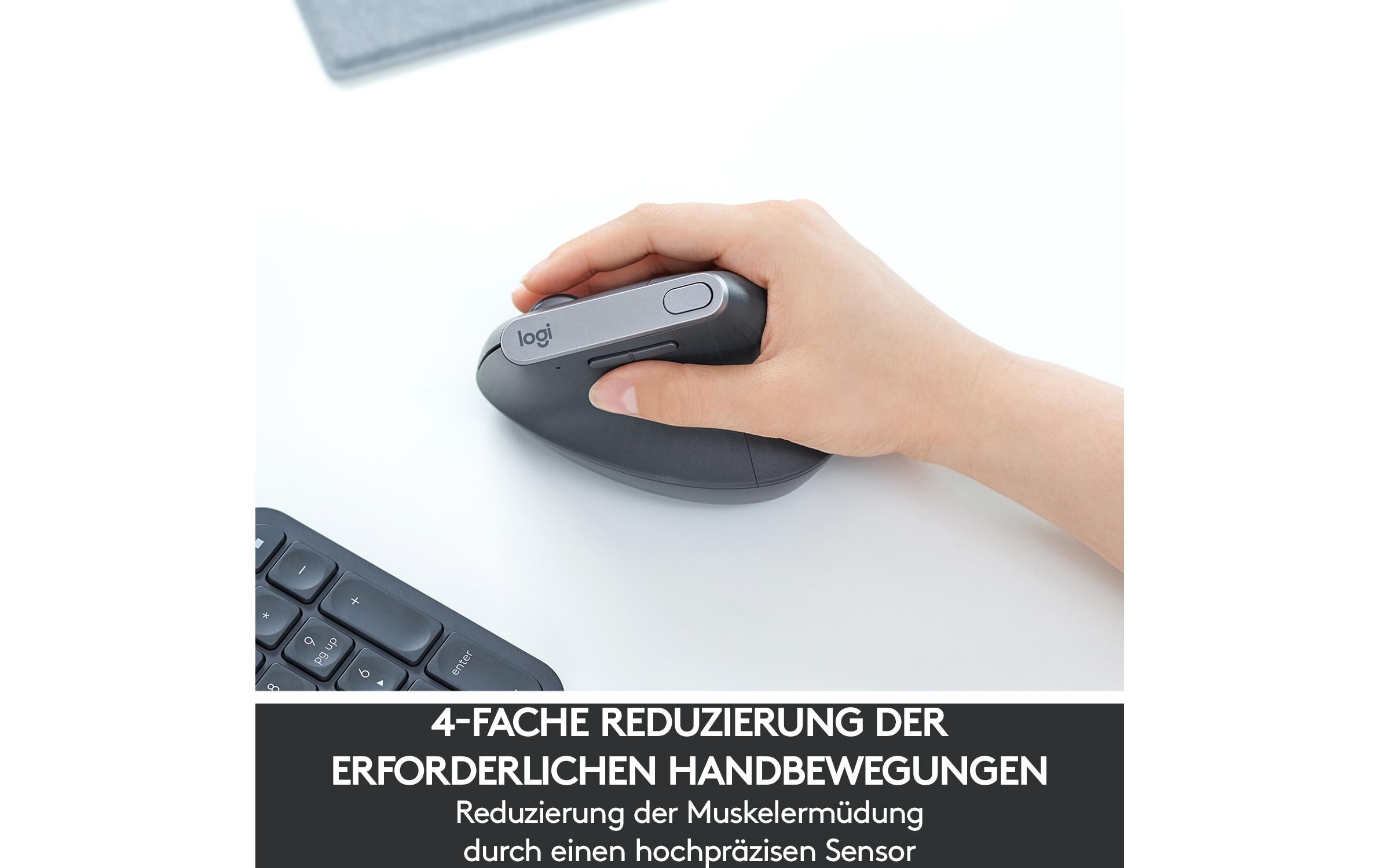 Ergonomische Maus MX VerticalKabellose Maus mit ergonomischer, vertikaler Handpositionierung