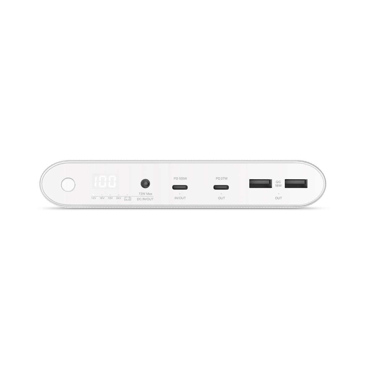 (100W) 26800mAh Multifunktionale Powerbank Dual USB / USB C (PD 3.0   QC 3.0) Qi Wireless Ladegerät (9915101100114) - Weiss