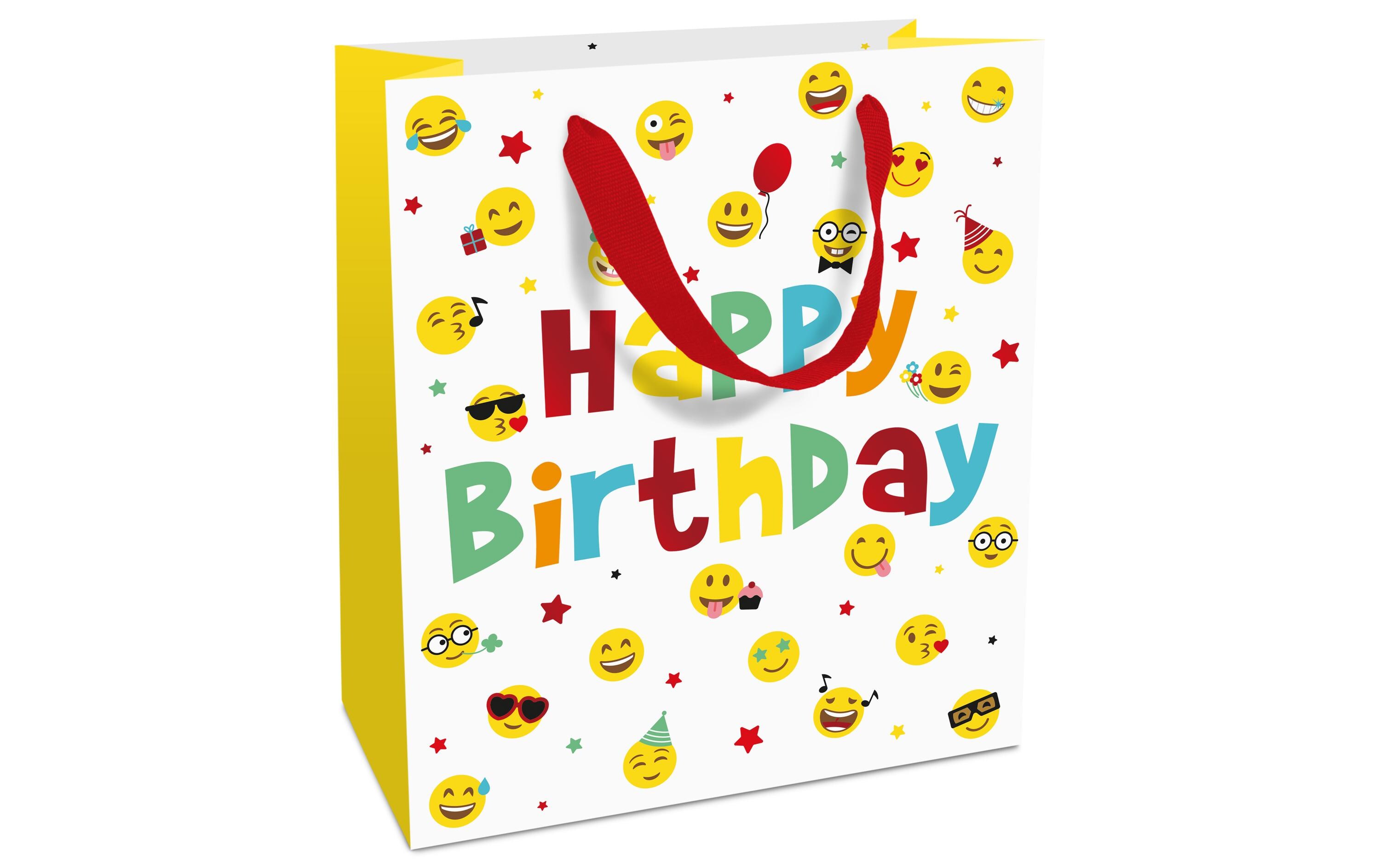 Geschenktasche Birthday Smileys 18 x 21 x 8 cm, MehrfarbigGeschenkbeutel