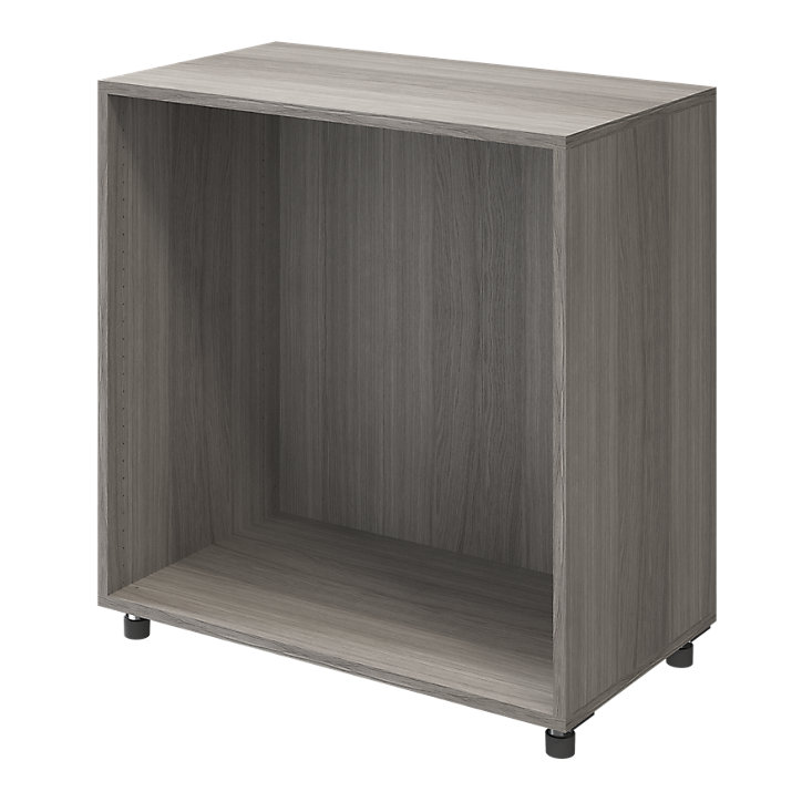 Commode sur pieds effet chêne grisé 4 tiroirs GoodHome Atomia H. 80 x L. 75 x P. 45 cm