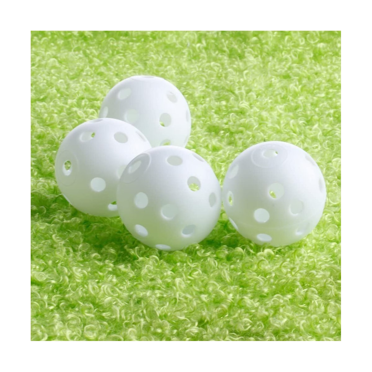 Treningsgolfballer med hull 10-pakning Hvit