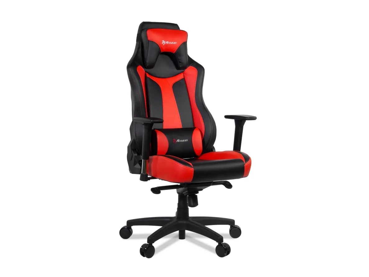 Arozzi Vernazza - Stol - ergonomisk - armstøtter - T-formet - drejeled - metal, polyuretan-læder - rød