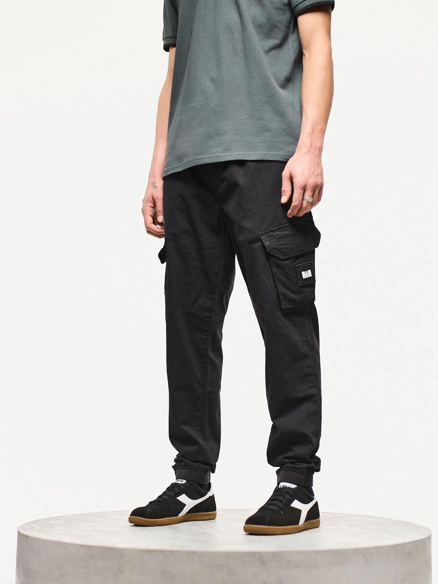 Weekend Offender Pianemo Cotton Ripstop Black Joggers
